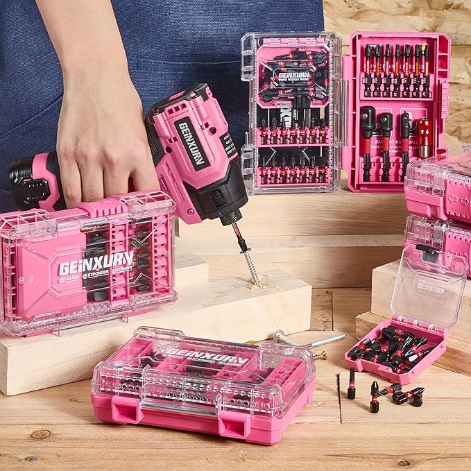 70Pieces Impact Screwdriver Bits Set, Magnetic S2 Steel 1”/2”3”Phillips/Square/Torx/Slotted/Hex/Pozi Bits Tips and Impact Bit Holder with Red Storage Box Case
