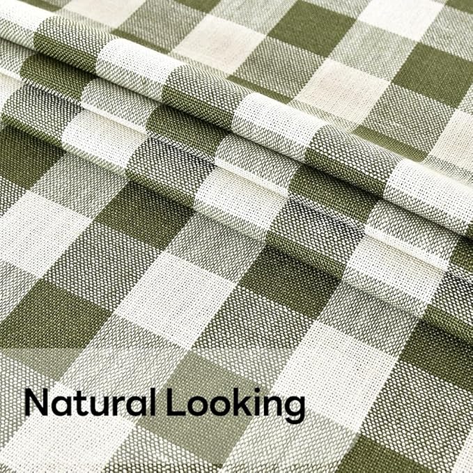 Gingham Tablecloth Rectangle Table Cloth Heavy Duty Cotton Checkered Table Cover for Spring Picnic Kitchen Dining(C-Sage Green, 52x52 inch)
