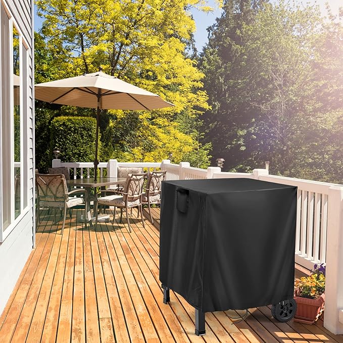 Outdoor Prep Table Cover for Inkmin Double-Shelf Movable Dining Cart Table, Patio Bar Cart Cover, Waterproof Outdoor Grill Cart Covers Pizza Oven Covers - 27 x 22 x 30 Inch