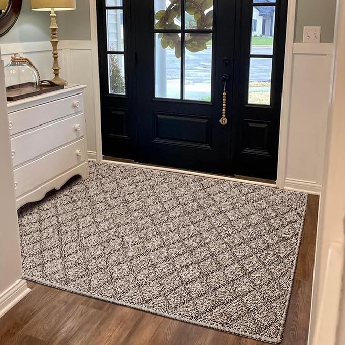 Azadx 2'x3' Front Entryway Door Mat Non Slip Indoor Door mats Washable Entry Mats Welcome Doormat Dirt Trapper for House Entry Low Profile Doormat Indoor Entrance Mat