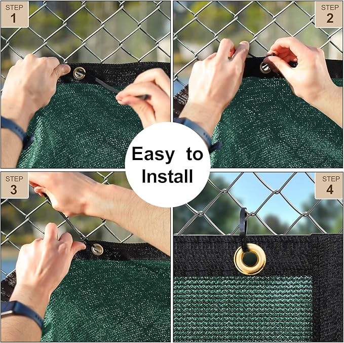 UPGRADE Privacy Fence Screen 3'x69' Dark Green Outdoor 90% Visibility Blockage 170 GSM Mesh Shade Cover Panels for Backyard,Balcony,Home Decoration with Zip Ties,Customized Avaliable