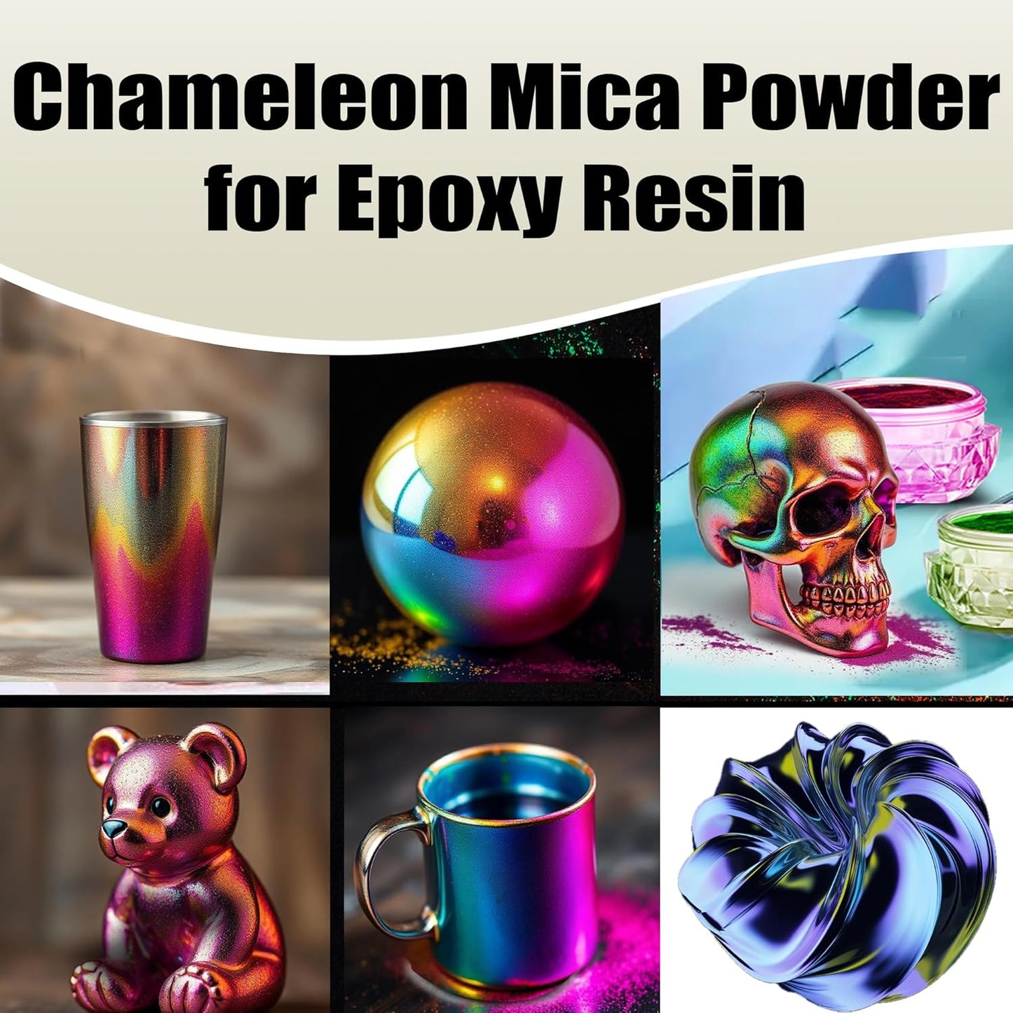 BALTIC DAY - Chameleon Mica Powder, 40 Jars of Color Shift Mica Powder Set - Chameleon Mica Powder for Resin - Chameleon Powder - Holographic Mica Powder