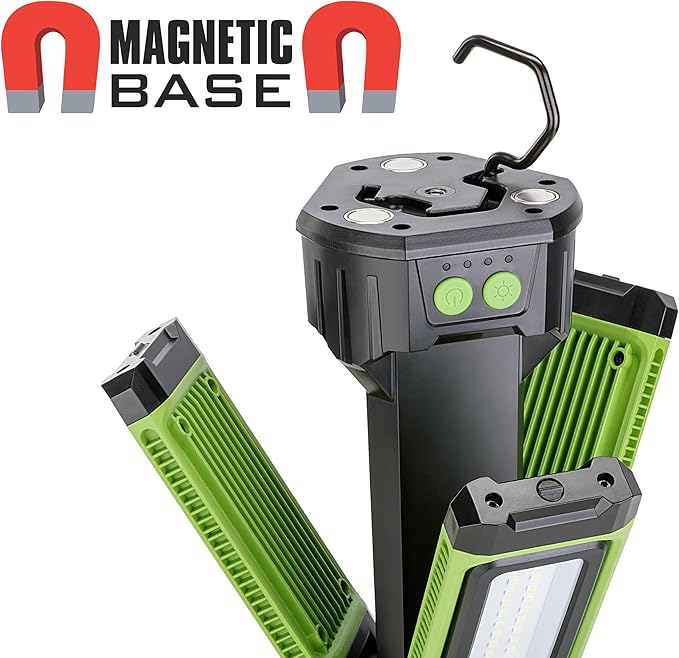 PowerSmith 4500 Lumen Rechargeable Cordless Work Light with Stand, LED Camping Light 72" Tall (PWLR045T)