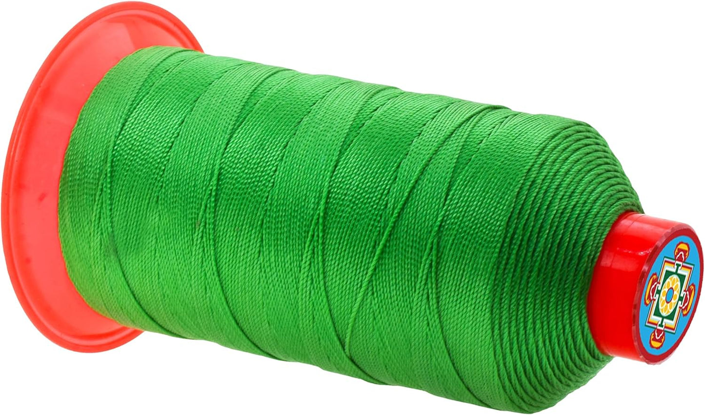 Mandala Crafts Bonded Nylon Thread Green Heavy Duty Sewing Threads - 800 YDs Size 277 840D T270 Tex 270 Thread for Leather Jeans Weaving Outdoor Marine Upholstery Threads