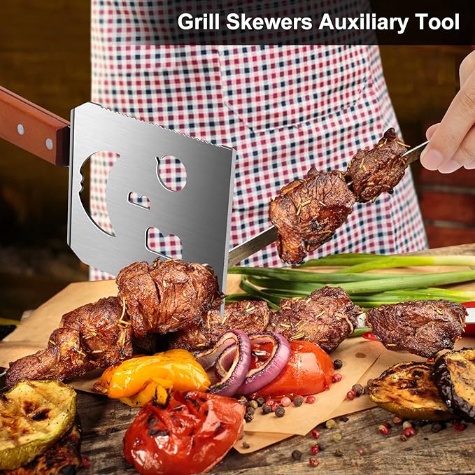 Heavy Duty BBQ Grill Tongs and Spatula for Outdoor Grill, 17” Long 5-in-1 Grill Spatula Comes with an 16” Long Locking Kitch Tongs, Best BBQ Gifts for Barbecue Grilling Master
