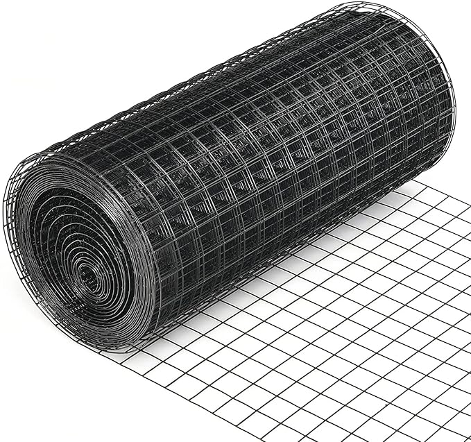 Fencer Wire 16 Gauge Hardware Cloth, Black Vinyl Coated Welded Wire Mesh, Chicken Coop Wire Fence, 1.5 inch x 1.5 inch Grid (2 ft. x 100 ft.)