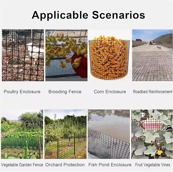 Plastic Wire Mesh Fence, Black Safety Fence Balcony Protection Net 39.3 Inch X 32.8FT Poultry Fence Roll for Garden Chicken Rabbit Construction Barrier(Size:1x20M - Mesh 1.8cm)