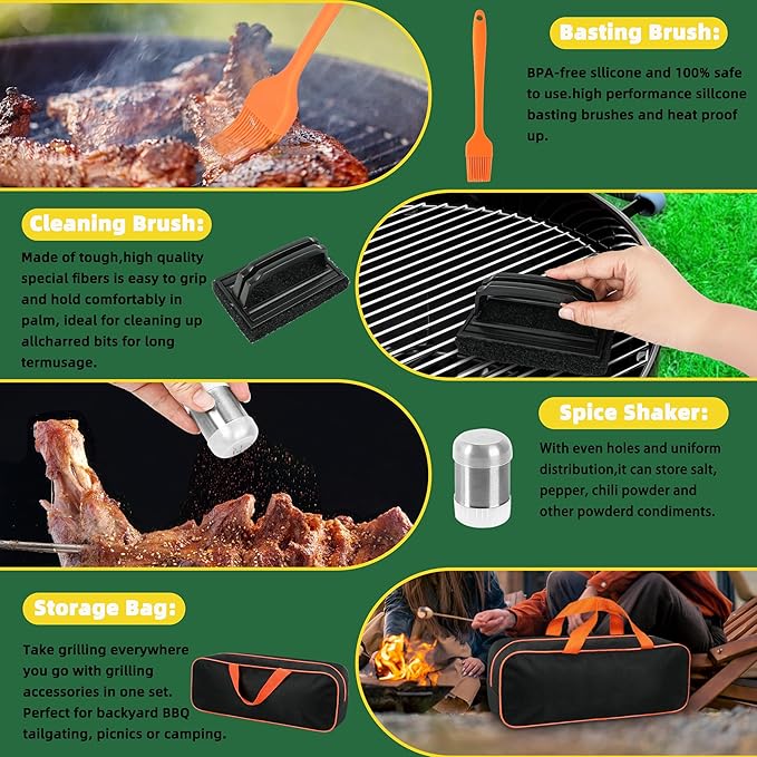 30PCS Griddle Accessories Kit, Flat Top Grill Accessories Set for Blackstone and Camp Chef, Grill Spatula Set with Melting Dome, Burger Press, Gifts for Men, Christmas Stocking Stuffers for Adults Men