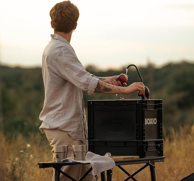 BOXIO - Portable Sink - Compact Mobile Sink for Camping, Garden, Outdoor Events, Worksite, RV, Indoor