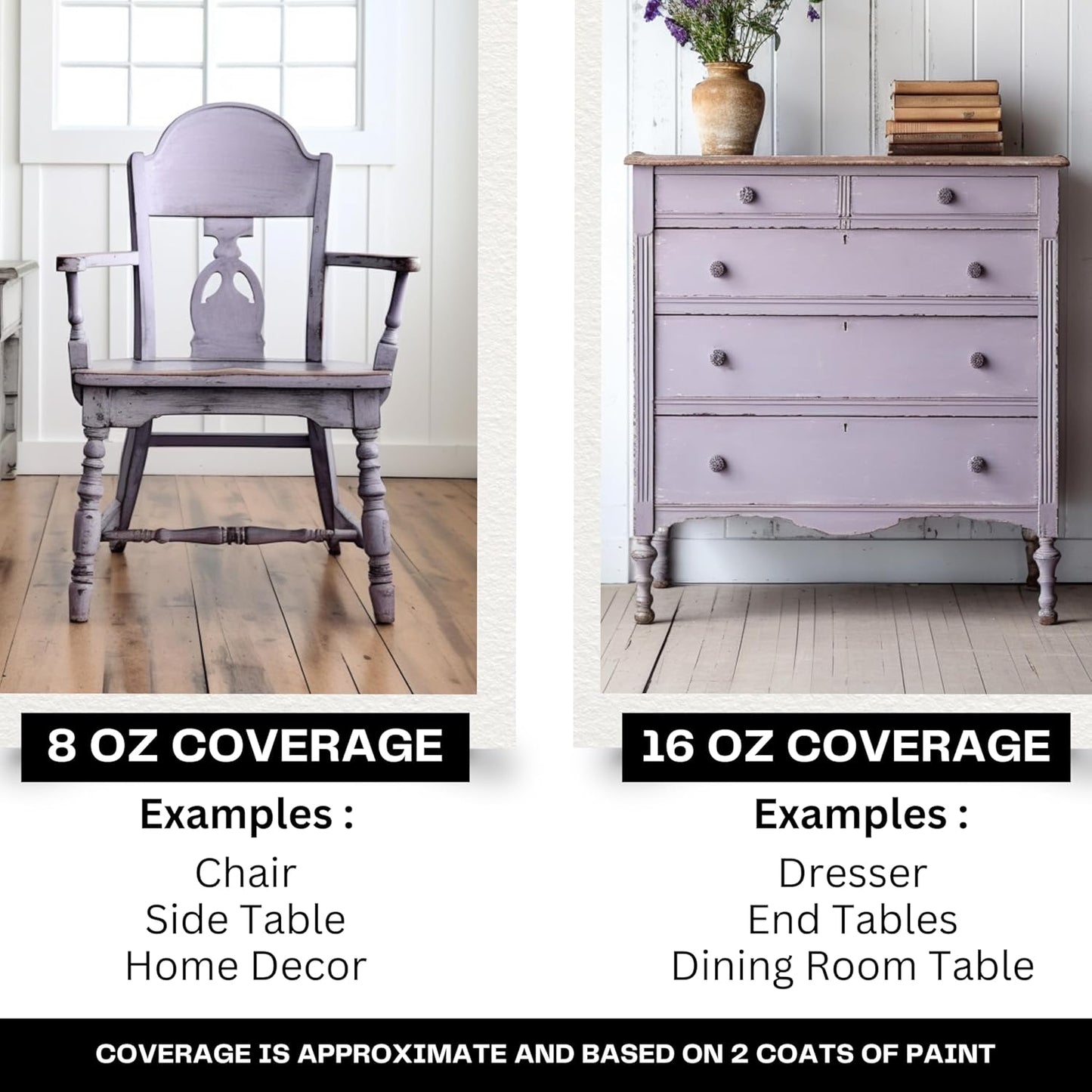 Daydream Apothecary Premium Chalk Style Paint for Furniture, Home Décor, Wood, DIY Interior Projects, Quick Dry, No Prep or Prime Needed, Matte Purple Grey - 16oz