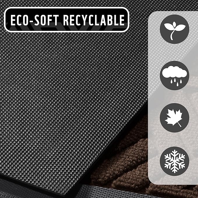 Yimobra Large Door Mat 47x32, All-Weather Waterproof Outdoor Mats for Front Door, Non Slip Rubber Doormat for Patio Proch Outside Entryway Indoor, Brown