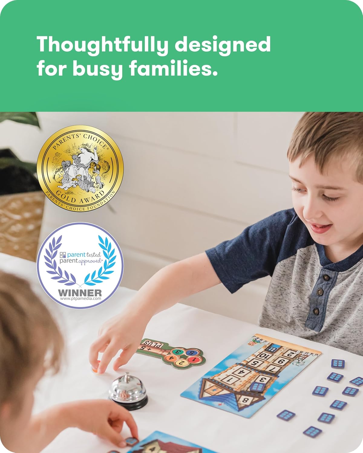 SimplyFun Math Room - Educational Game - Quick Thinking & Fun Games for Kids Ages 5 & Up - Fast Solving Addition & Subtraction Game - 2 to 4 Players