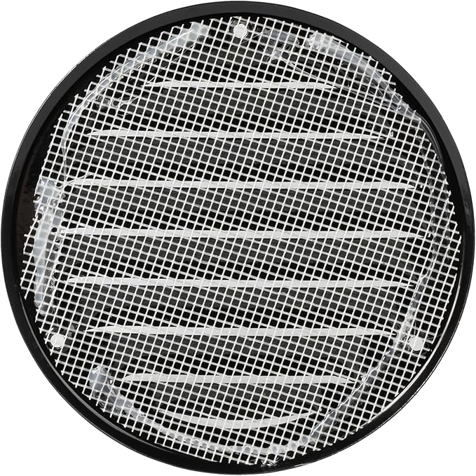 Repa Market 2-Pack 4 Inch (Opening Dimensions) Round Air Vent Cover/Black Galvanized Steel Louvered Grill Cover with Mesh Screen/Wall or Ceiling Vent/HVAC Register for DIY Home Improvement