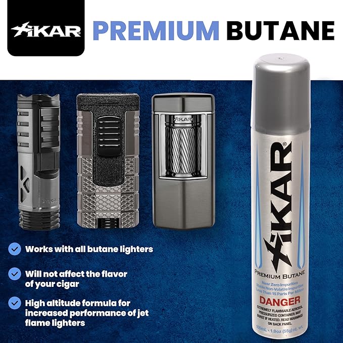 Xikar PUROFINE Premium Butane Fuel Refill with 0 Impurities 1.9oz (100ml) - Premium Quality Fuel for Jet Flame Lighters and Torches - High Altitude Formula