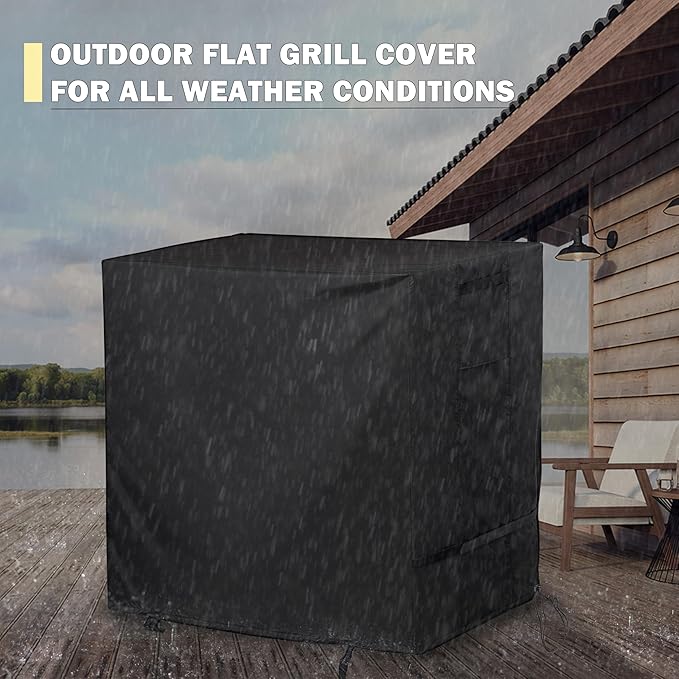 Grill Cover for Electactic G31 Gas Grill with Folding Tables, Griddle Cover for Electactic 3-Burner Gas Griddle with Side Tables Folded