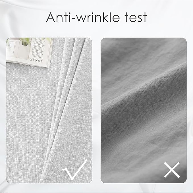 BALCONY & FALCON Rectangle Tablecloth 47" x 63" Washable Wrinkle Resistant and Water Proof Table Cloth, Decorative Linen Fabric Tablecloths for Dining Parties Kitchen Wedding and Outdoor, Owl Grey
