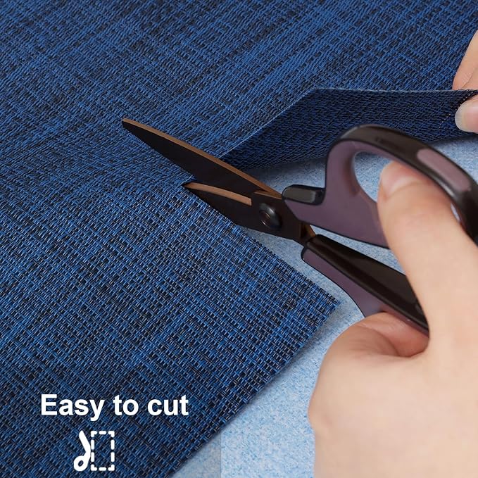 Myir JUN Table Runner, Vinyl Table Runner Indoor Arbitrarily Cropped Runner for Table Heatproof for Home Party (Dark Blue, 12 x 94 inch)