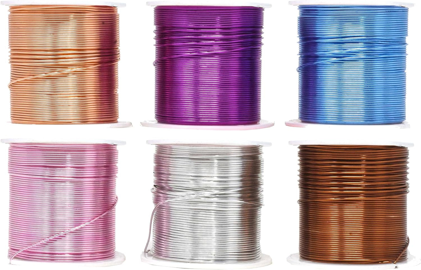 Mandala Crafts 20 Gauge Anodized Aluminum Craft Wire for Jewelry Making - 450 FT Colored Flexible Silver Copper Purple Pink Brown Ice Blue Wire - Bendable for Bonsai Armature Crafting Sculpting