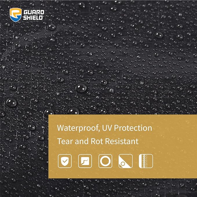 GUARD SHIELD Black Tarp Waterproof 6x6 Feet Medium Duty All Purpose Poly Tarps Cover 7mil