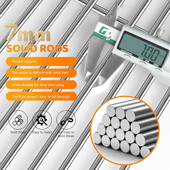 Stainless Steel Cooking Grates for Traeger Woodridge Pellet Grill, Grill Grids Compatible with Traeger Sear Grate, Grill Grates Replacement Parts for Traeger Grill Accessories,2 Pack