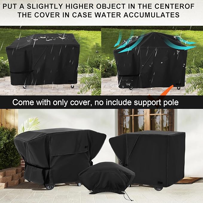 NettyPro Griddle Cover for Blackstone 28" Griddle with Single Shelf, Waterproof Heavy Duty 2 Burner Flat Top Gas Grill Cover 28" Cooking Station Camping, Black