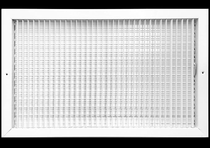 24" X 14" Adjustable AIR Supply Diffuser - HVAC Vent Cover Sidewall or Ceiling - Grille Register - High Airflow - White [Outer Dimensions: 25.75"w X 15.75"h]