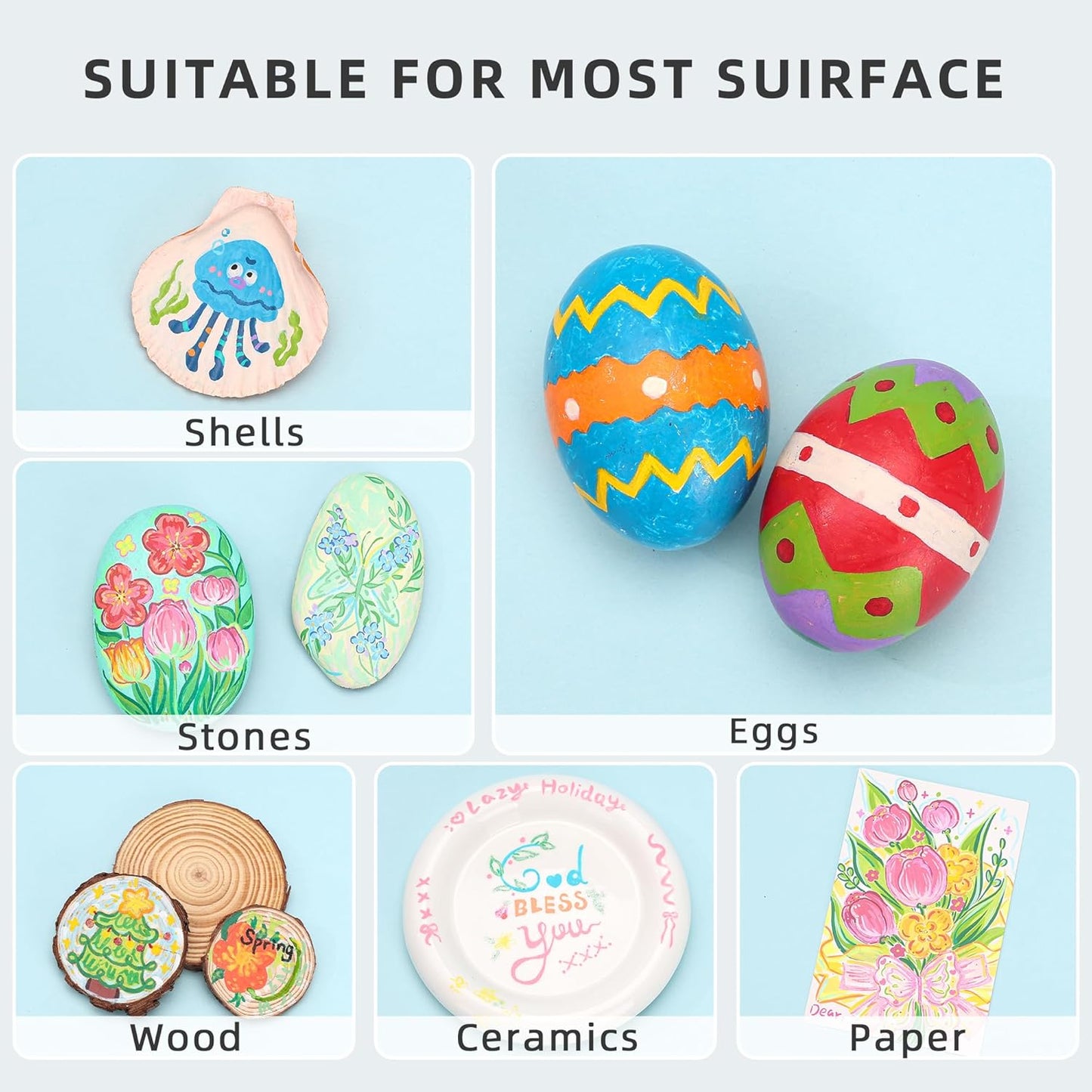 96 Colors Acrylic Paint Markers, Soft Brush Tip Marker Pens Set with Marker Bag, Acrylic Paint Pens for Fabric, Wood, Stone, Canvas, Glass, Egg, Rock Painting, DIY Crafts and Art Supplies