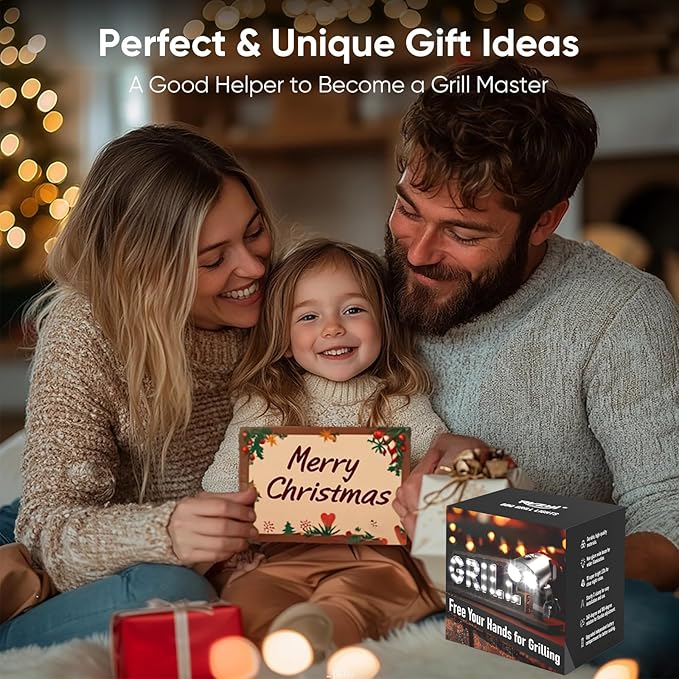Grill Light BBQ Accessories: Upgraded 10 LEDs Bright Outdoor Grill Light - Unique Valentines Day Gifts for Him Mens Husband Dad - Flexible Rotation Adjustable C-clamp Smoker Grilling Accessories