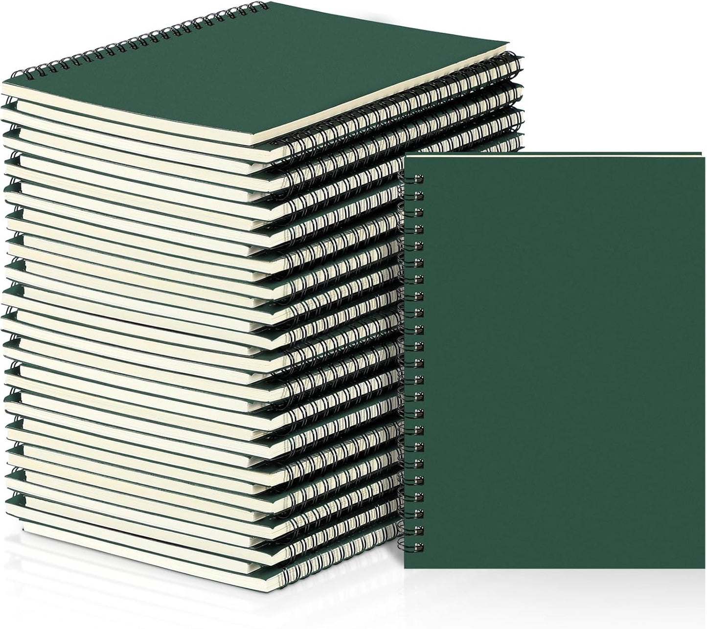 Yahenda 36 Pcs Spiral Notebook Bulk A5 Journal Lined 8.3'' x 5.5'' Writing Composition Paper Small Notepad Subject Notebook for Students Office Business Back to School Supplies (Deep Green)