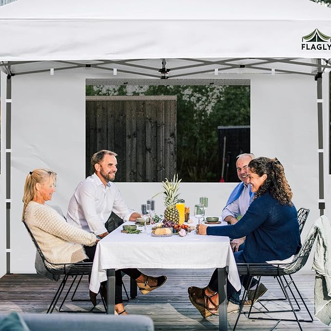 10x10 Pop Up Canopy Sidewall - 1 PC 300D Waterproof Attachable Tent Wall, Privacy Shade for Outdoor Events, Vendor Booths (Tent Not Included, with Square Mesh Window)