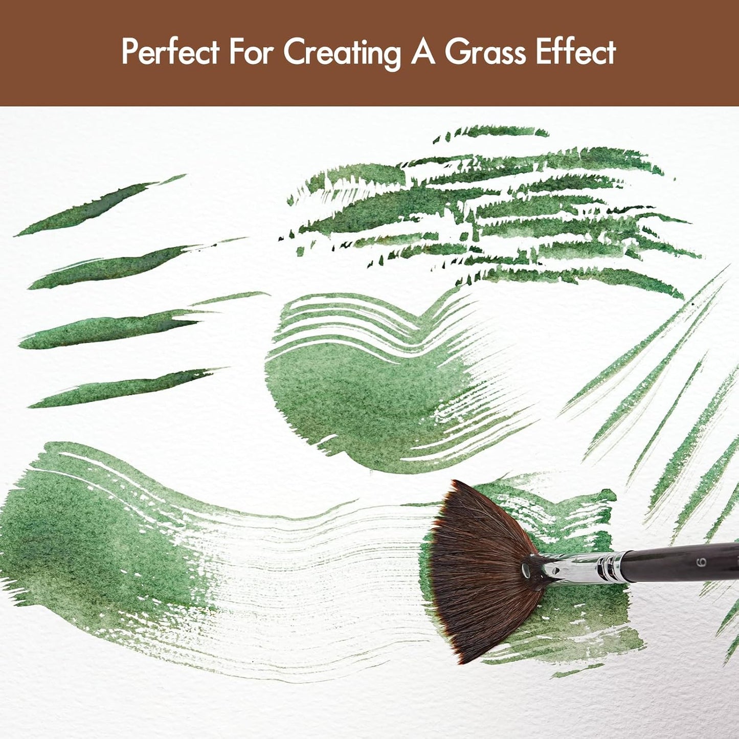 Sable Watercolor Brushes Professional, Fuumuui 7Pcs Sable Brush Set Variety Shapes with Flat, Round Pointed, Cat's Tongue Oval Wash Fan Brush Perfect for Watercolor Gouache Inks Painting