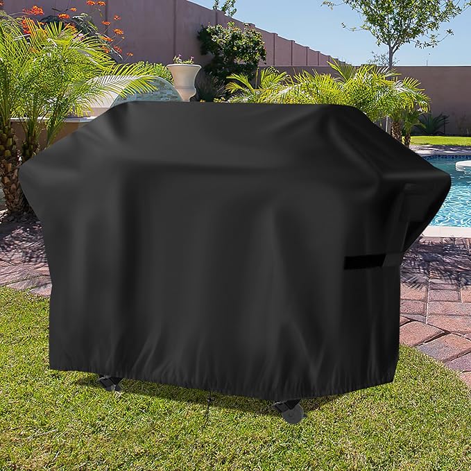 Heavy Duty Waterproof Gas Grill Cover, 76 inch Flat Top Griddle Cover for Weber Char-Broil Nexgrill More，4-6 Burner Grill Cover for Most 75 in Smoker，76"x 26"x36"