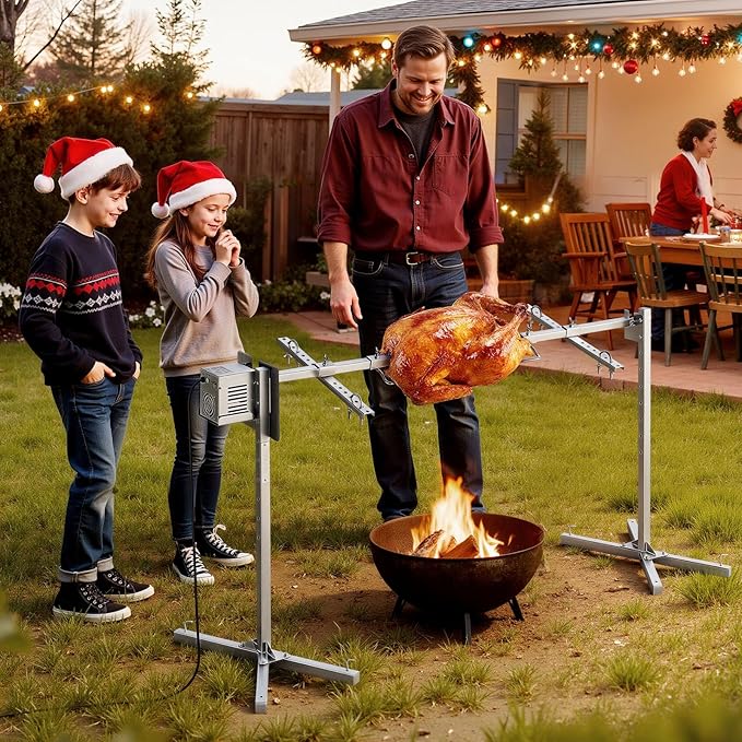 VEVOR Rotisserie Grill, 56in Electric Rotisserie Grill Kit 8 Level Height, BBQ Grills Rotisseries Kit with 132 lbs Load Capacity, Asador de Puerco, Stainless Steel Automatic Grilling Kits for Parties
