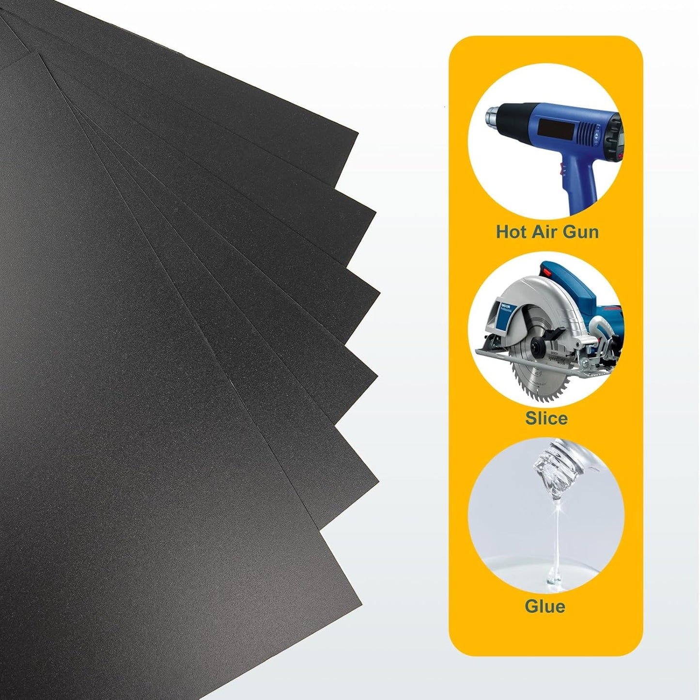6 Pack Black Plastic Sheet 12x16x0.04 in Flexible High Tensile Plastic Sheets Black Plastic Panel for DIY Materials Handicrafts Home Decoration