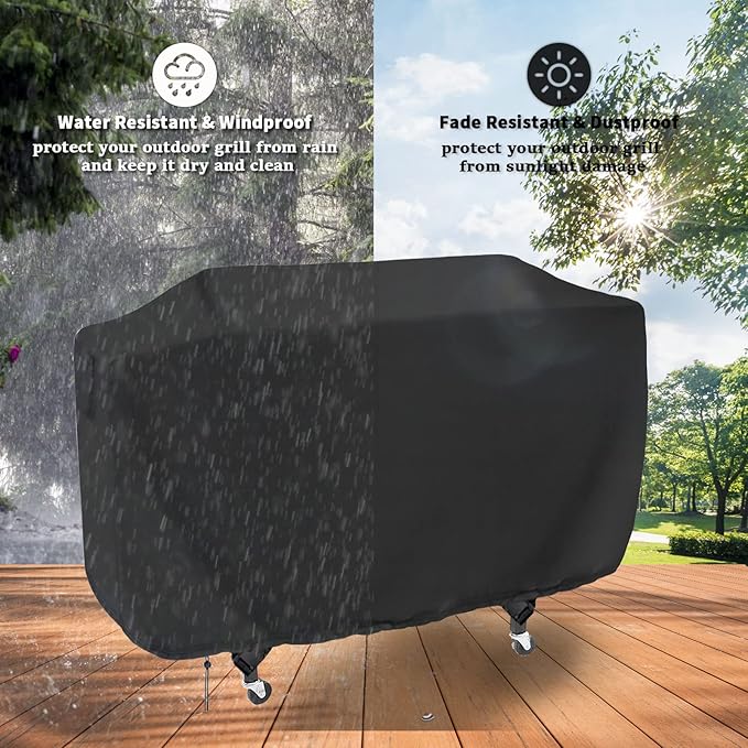 Flat Top Grill Cover for Royal Gourmet GB4000/GB4007/GB4001B/GB4002 Propane Gas Grill, Waterproof 36 Inch Griddle Cover for Char-Griller Flat Iron 4-Burner Grill -64.8 x 25 x 34