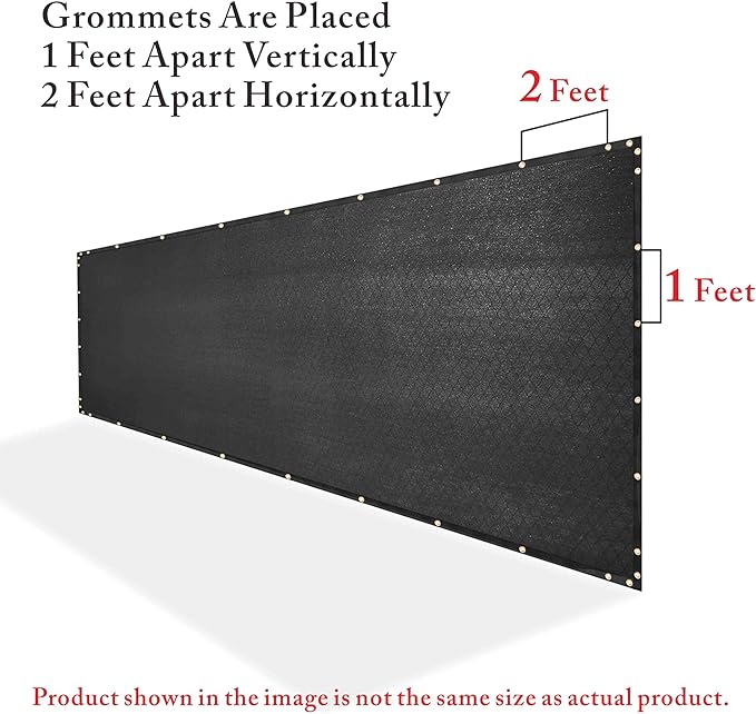 Royal Shade Custom Size 4' x 20' Black Fence Privacy Screen Windscreen Cover Netting Mesh Fabric Cloth - Cable Zip Ties Included (We Make Custom Size)