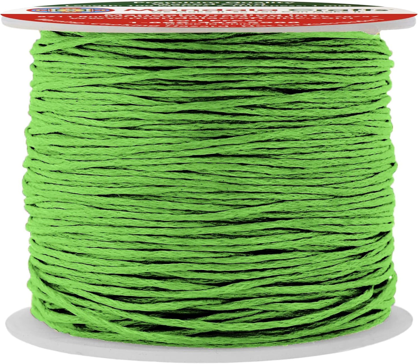 Mandala Crafts 1mm 109 Yards Green Cotton Waxed Cord for Jewelry Making Bracelet Cord Waxed String - Beading String Thread Jewelry Cords for Necklaces String