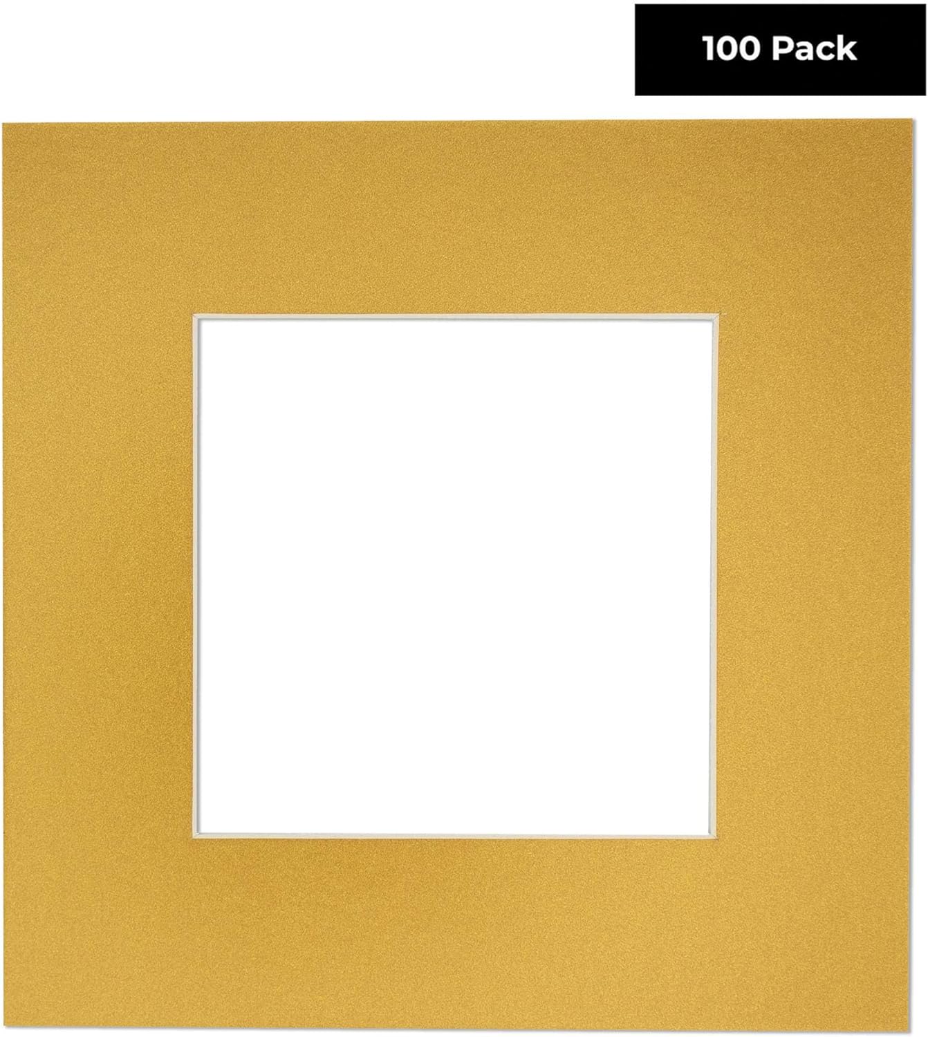 5x7 Mat for 8.5x11 Frame - Precut Mat Board Acid-Free Metallic Gold 5x7 Photo Matte For a 8.5x11 Picture Frame, Premium Matboard for Family Photos, Show Kits, Art, Picture Framing, Pack of 100 Mats