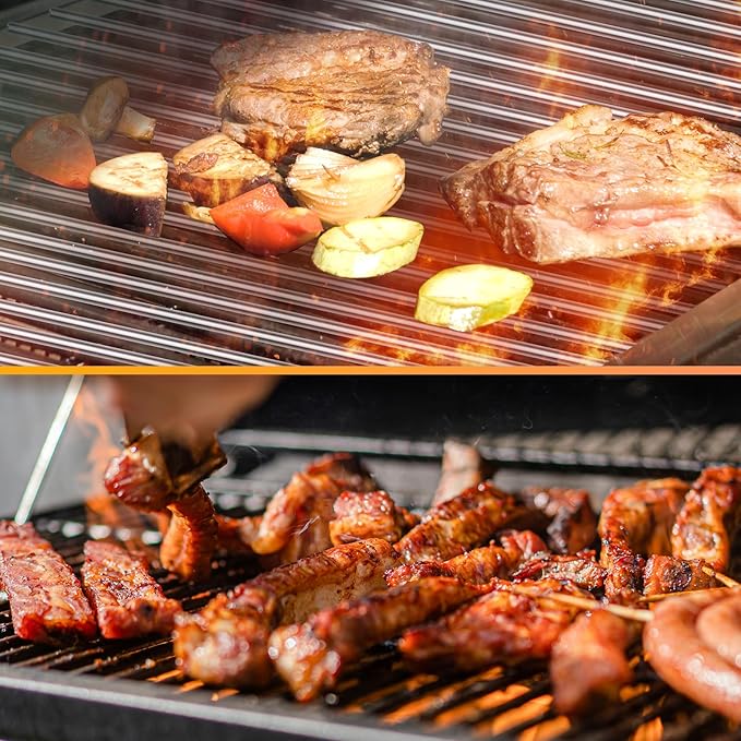 Grill Grate and Flavorizer Bars Heat Deflector Grill Parts for Weber Genesis 2 GS4 Grates 66089, 66097, 66041, 66033, 66796, Weber Genesis II E-410, E-435, S-435, SE-410, Porcelain Steel