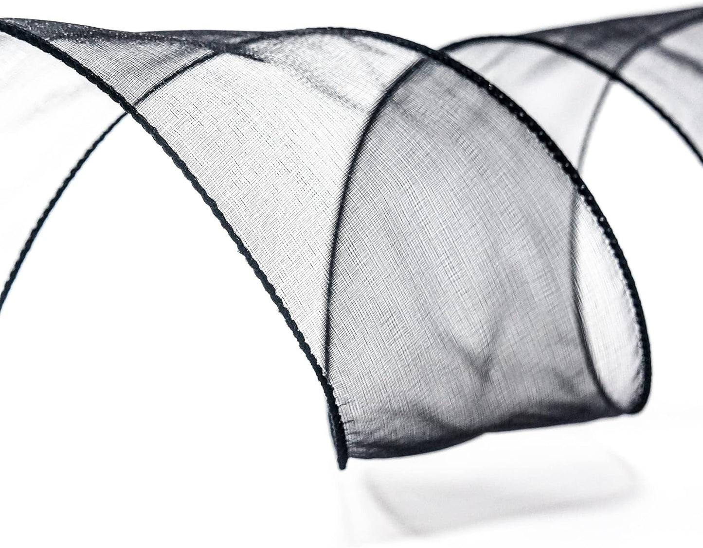 CT CRAFT LLC Sheer Organza Wired Ribbon 2.5" x 50Yards Black for Wedding Chair Bow Flora Bouquet Gift Wrapping Christmas Tree Home Decor Wreath