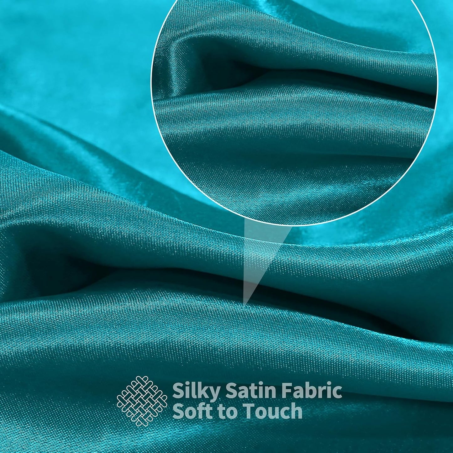 RUDONG M Teal Satin Fabric by The Yard, 1 Yard x 60 Inch Wide Silky Charmeuse Satin Fabric, Soft Satin Fabric for Wedding Decorations, Bridal Dress, Sewing, Accessories, DIY Crafts