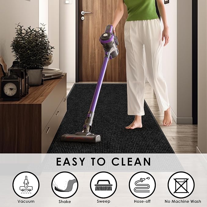 3′ x 63′ Front Door Mat Indoor Outdoor Entrance, Commercial Floor Mat Heavy Duty Dirt Trapper Entryway Doormat, Custom Size Non Slip Rubber Backing Welcome mat, Door Mat for High Traffic Area