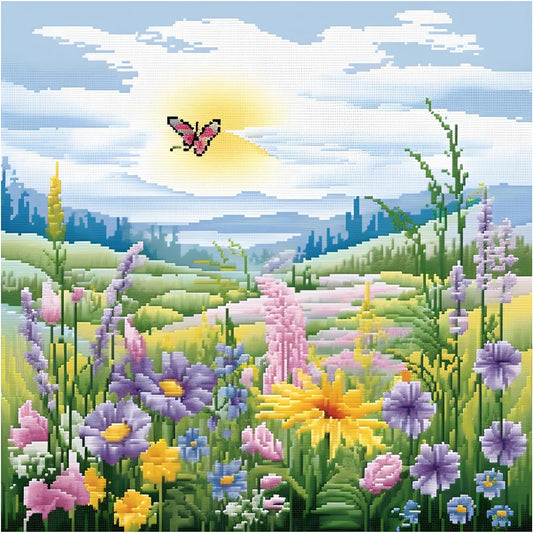 51buyoutgo Natural Landscape Cross Stitch Kits, 11 Ct Count Pre Printed Counted Stamped Cross Stitch Embroidery Needlepoint Patterns Kits for Adults Beginners, Easy Advanced Crossstitch Crossstitching