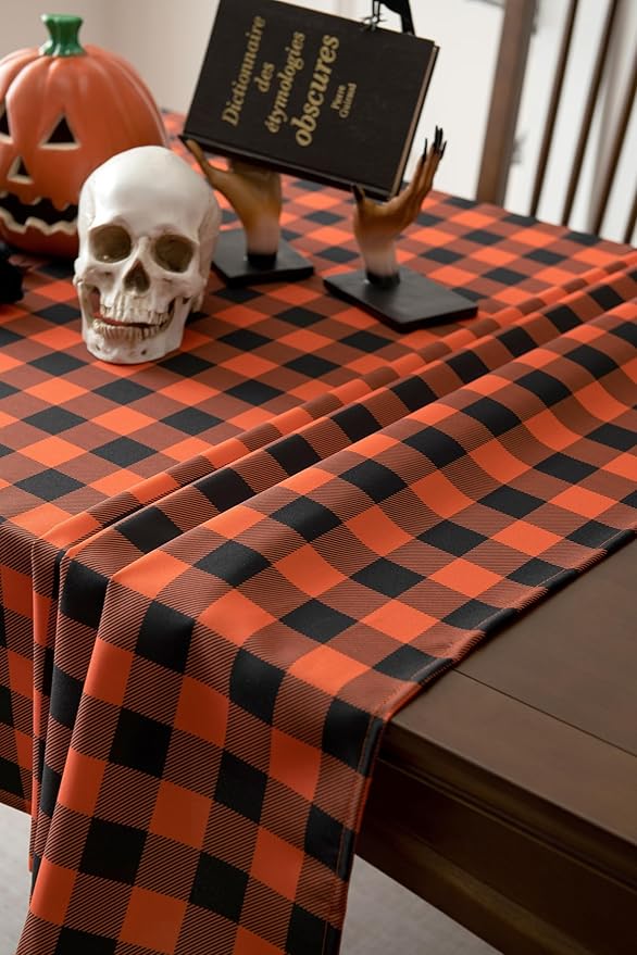 Classic Gingham Buffalo Tablecloth Fabric - Oblong 90x156 Inch Water Proof Checkered Table Cloth for Indoor Outdoor - Table Cover for Birthday, Picnics, BBQs, and Parties