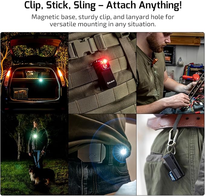 OLIGHT Oclip Pro EDC Flashlight Clip-on Light, Rechargeable 500 Lumens with Three Lighting Solutions Type-C Charging, Magnetic Flash Lights for Signaling, Cycling, Outdoor or Indoor Use(Black)