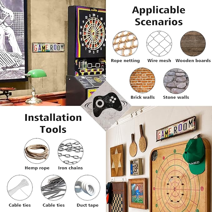 Gaming Accessories Room Decor – Cool Gamer Gifts for Men, Teens, and Boys Ages 8 –12– Funny Game Room Sign Desk Accessories Wall Art