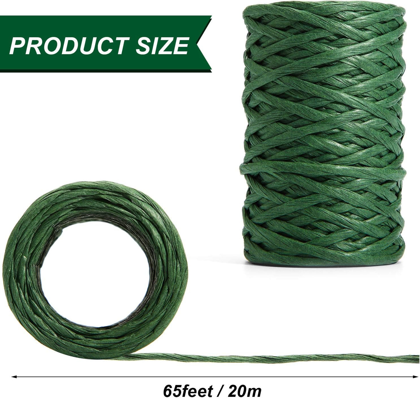 65 Feet Floral Wire Rustic Vine Bind Wire for Craft Wrapping Flower Bouquets(1 Roll,Dark Green)