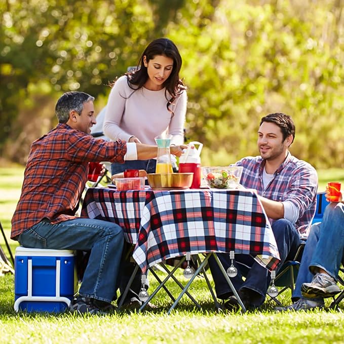 10 Pack Heavy Tablecloth Weights, Stainless Steel Balls with Metal Clips, Curtain Weights for Outdoor, Table Cover Weights for Decoration, Outdoor Picnic, Garden Flag, Family Dinner