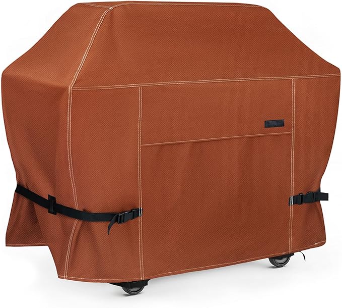 NettyPro BBQ Grill Cover 52 inch Heavy Duty Waterproof Outdoor 2-3 Burners Gas Grill Cover for Outside Weber, Char-Broil, Brinkmann, Nexgrill Barbecue, Brown