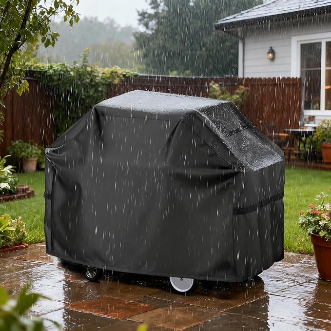 LBTING Grill Cover, 52-inch Heavy Duty 300D Oxford Waterproof Windproof UV Resistant BBQ Gas Grill Cover for Outdoor Barbecue Fit Most Brands Weber, Brinkmann, Char Broil, Holland
